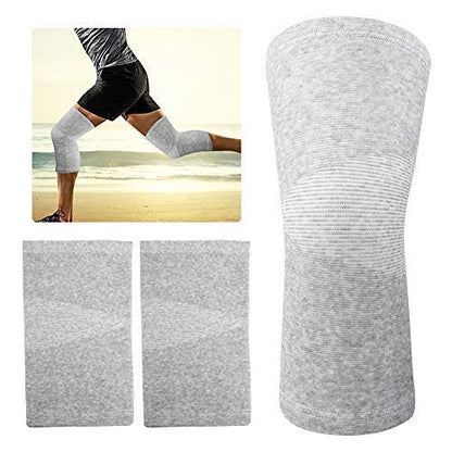 Unisex Bamboo Charcoal Elastic Warm Knee Sleeves Pack of 2