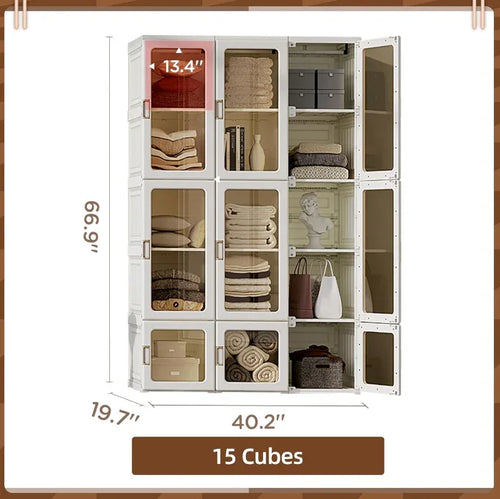 Foldable Organizer Plastic Bedroom Wardrobe - Directly Goods