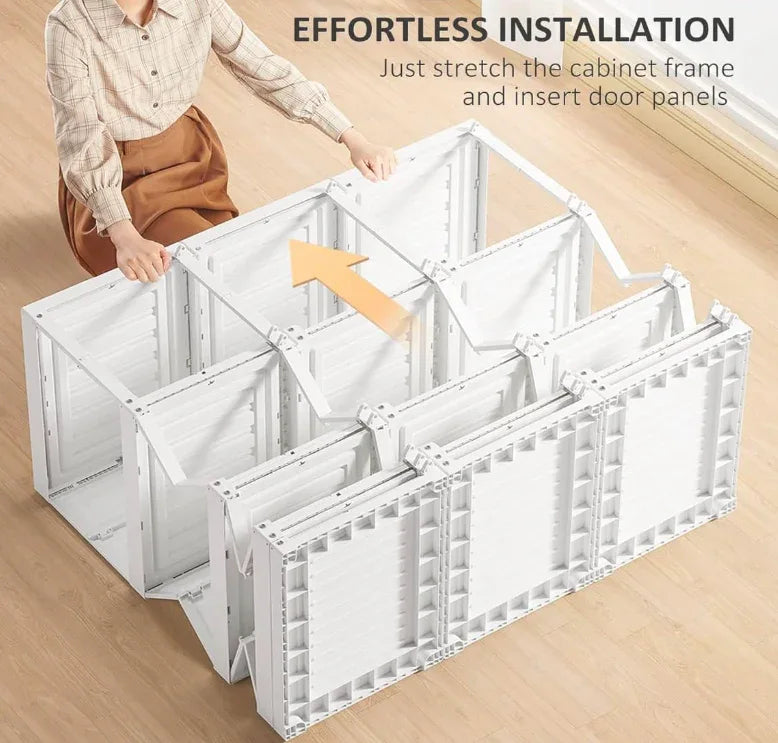 Foldable Organizer Plastic Bedroom Wardrobe - Directly Goods