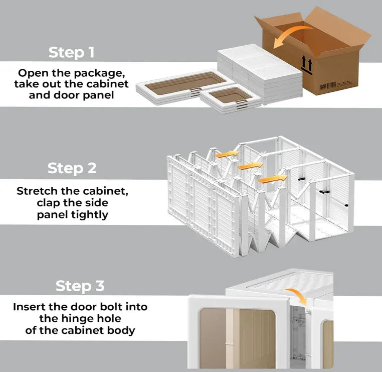 Foldable Organizer Plastic Bedroom Wardrobe - Directly Goods